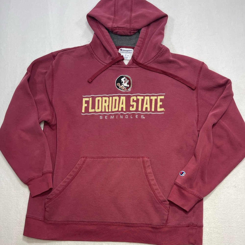 Champion Florida State Seminoles Hoodie Large Red NCAA FSU Sweatshirt